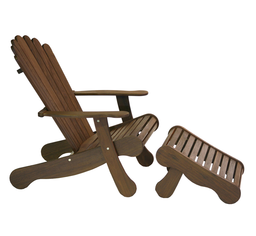 Ipe Adirondack footrest:
Total Height: 35inches
Total Width: 31inches
Total Depth: 37inches