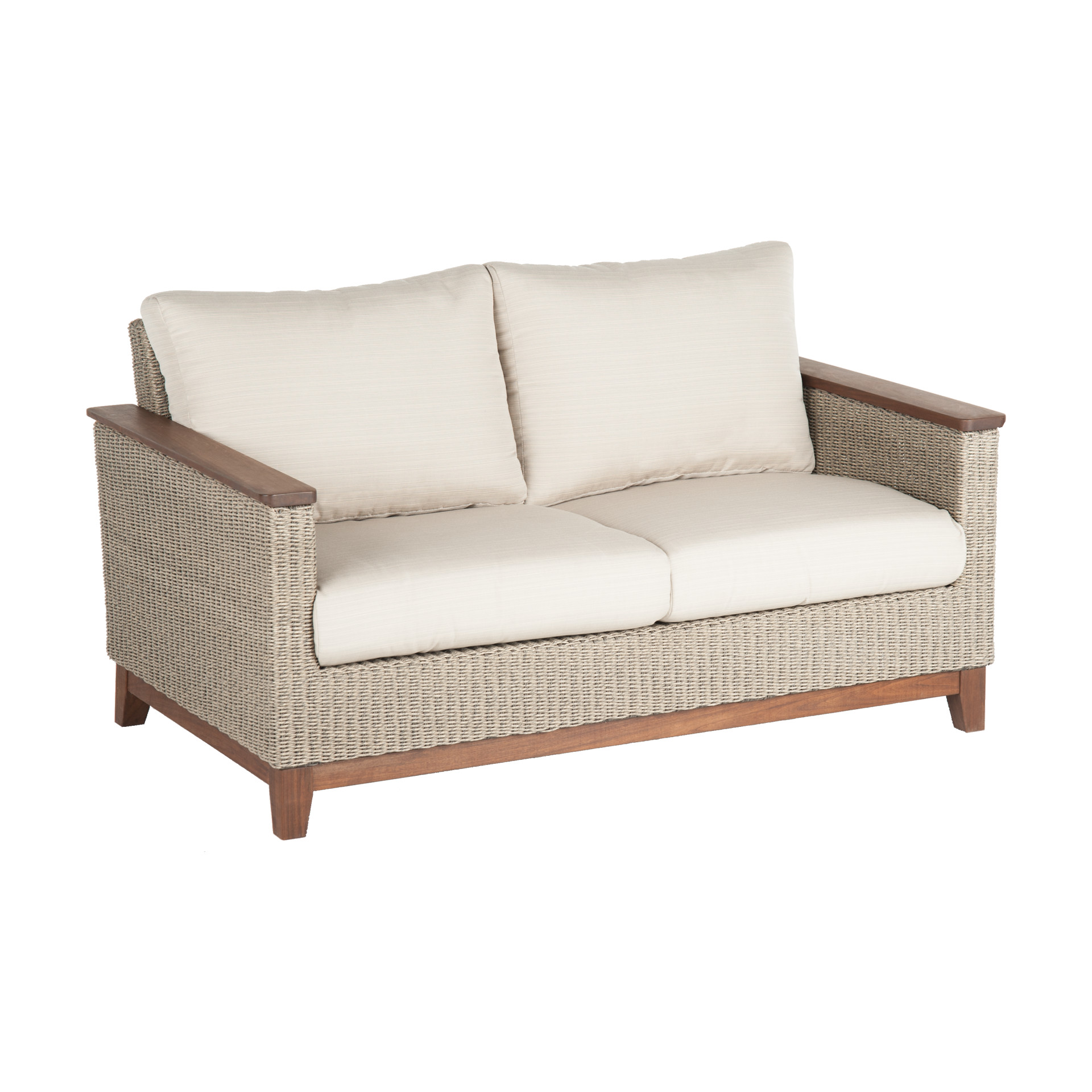 Coral Loveseat:
Total Width:59.75inches 
Total  Depth:36.5inches 
Total Height:31inches