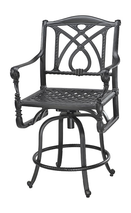 GRAND TERRACE CUSHION SWIVEL BALCONY STOOL W: 25.5" D: 24" H: 43" Weight:38.5"