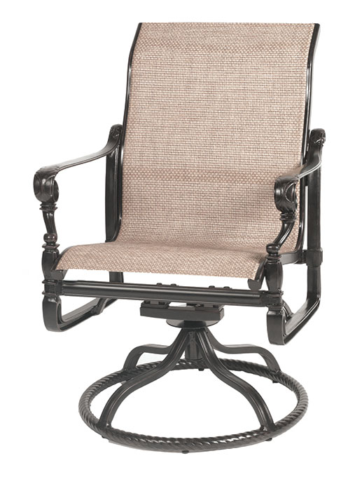 GRAND TERRACE SLING STANDARD BACK SWIVEL ROCKER W: 25.5" D: 28.5" H: 37.5" Weight: 32lbs