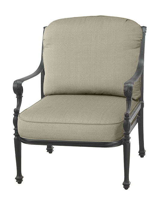 GRAND TERRACE CUSHION LOUNGE CHAIR 
 "W: 27.5" D: 32.5" H: 39" Weight: 30lbs