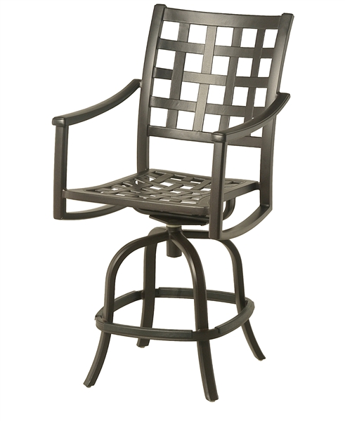 Stratford Outdoor Swivel Counter Stool 24 x 19.3 x 29.2 seat 34.3 arm 45.5 back Weight: 30lbs