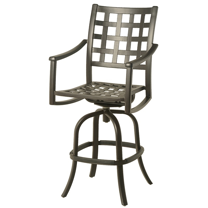 Stratford Outdoor Swivel Bar Stool 24 x 19.3 x 29.2 seat 34.3 arm 49.4 back Weight: 31.5lbs