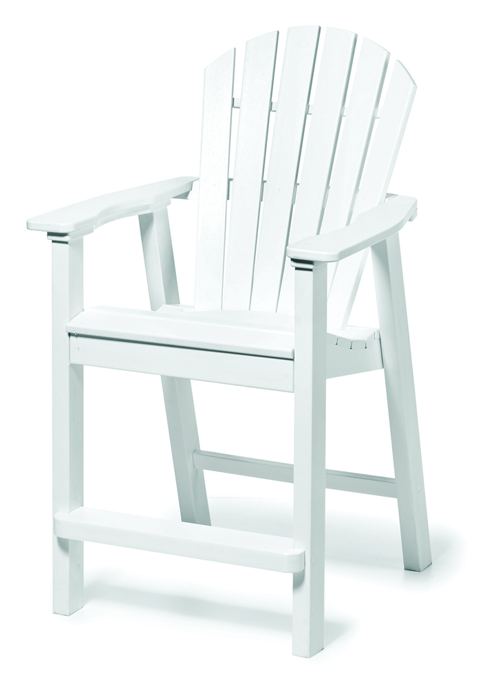 Shellback Adirondack Balcony Chair: 25w x 26d x 44h Seat height: 24.5 Arm height: 31.75