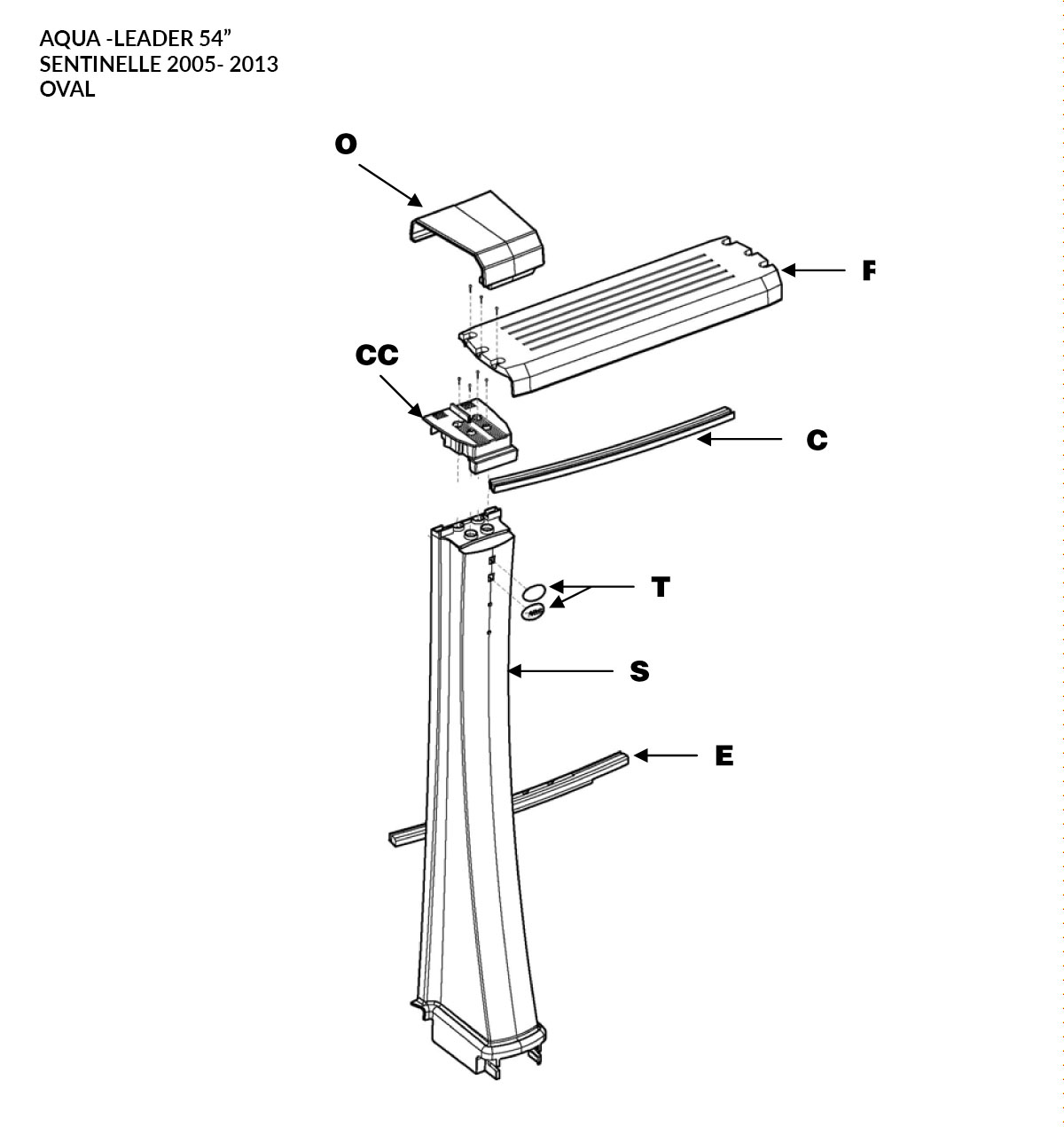 Aqua Leader 54" Sentinelle Parts (Oval) 2005 - 2013