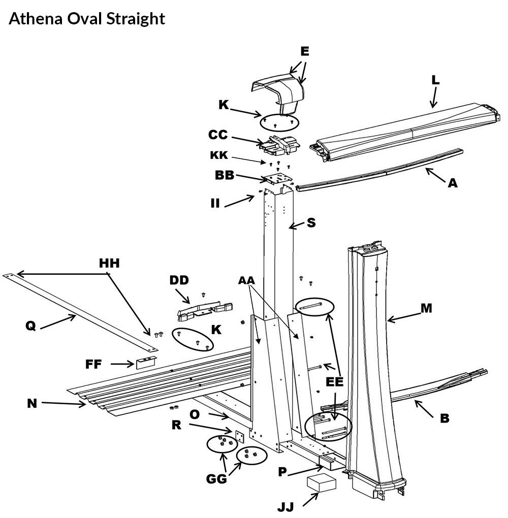 Athena Oval Straight Section