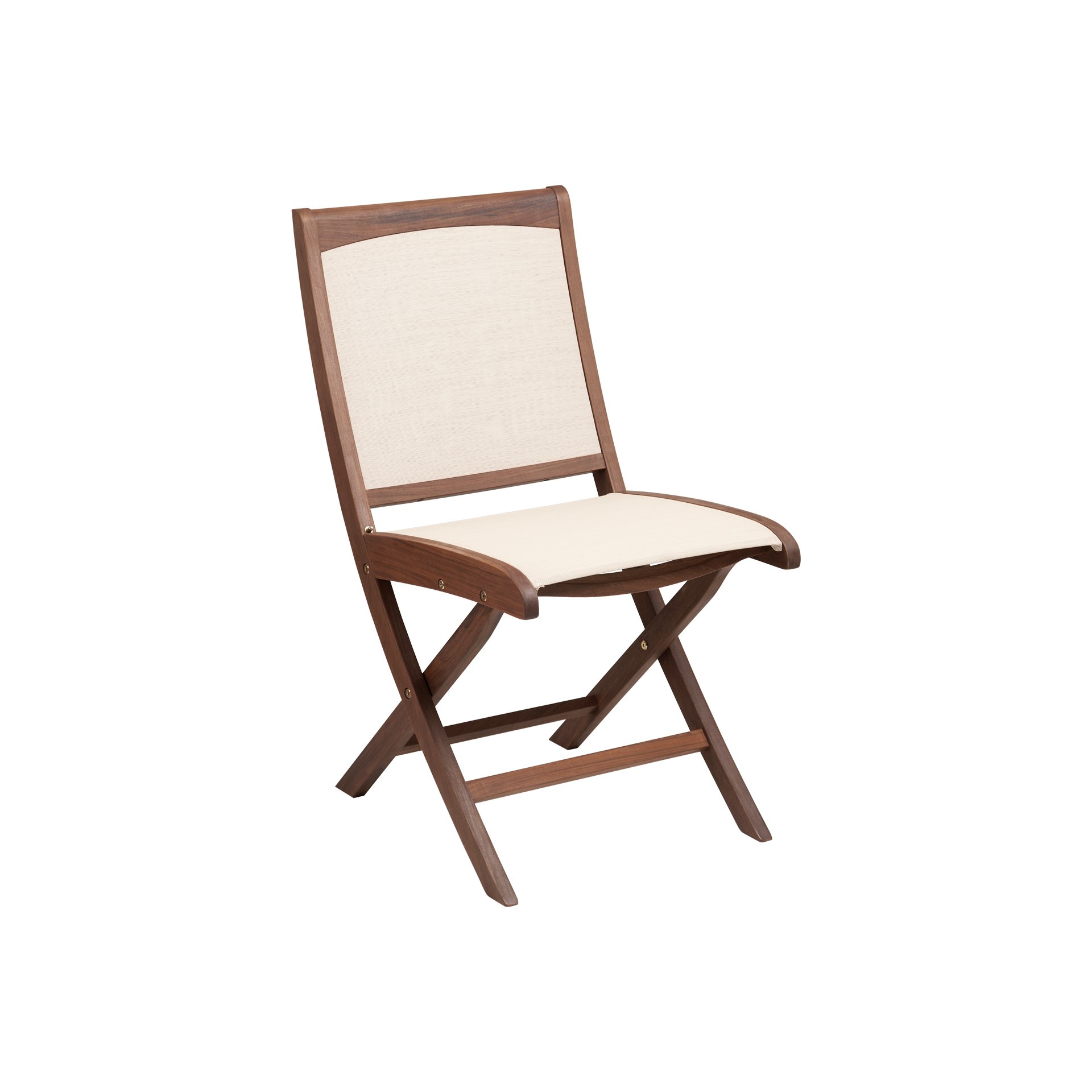 Topaz Folding Natural Sling Side Chair:
Total Height: 35inches
Total Width: 19inches
Total Depth: 26inches