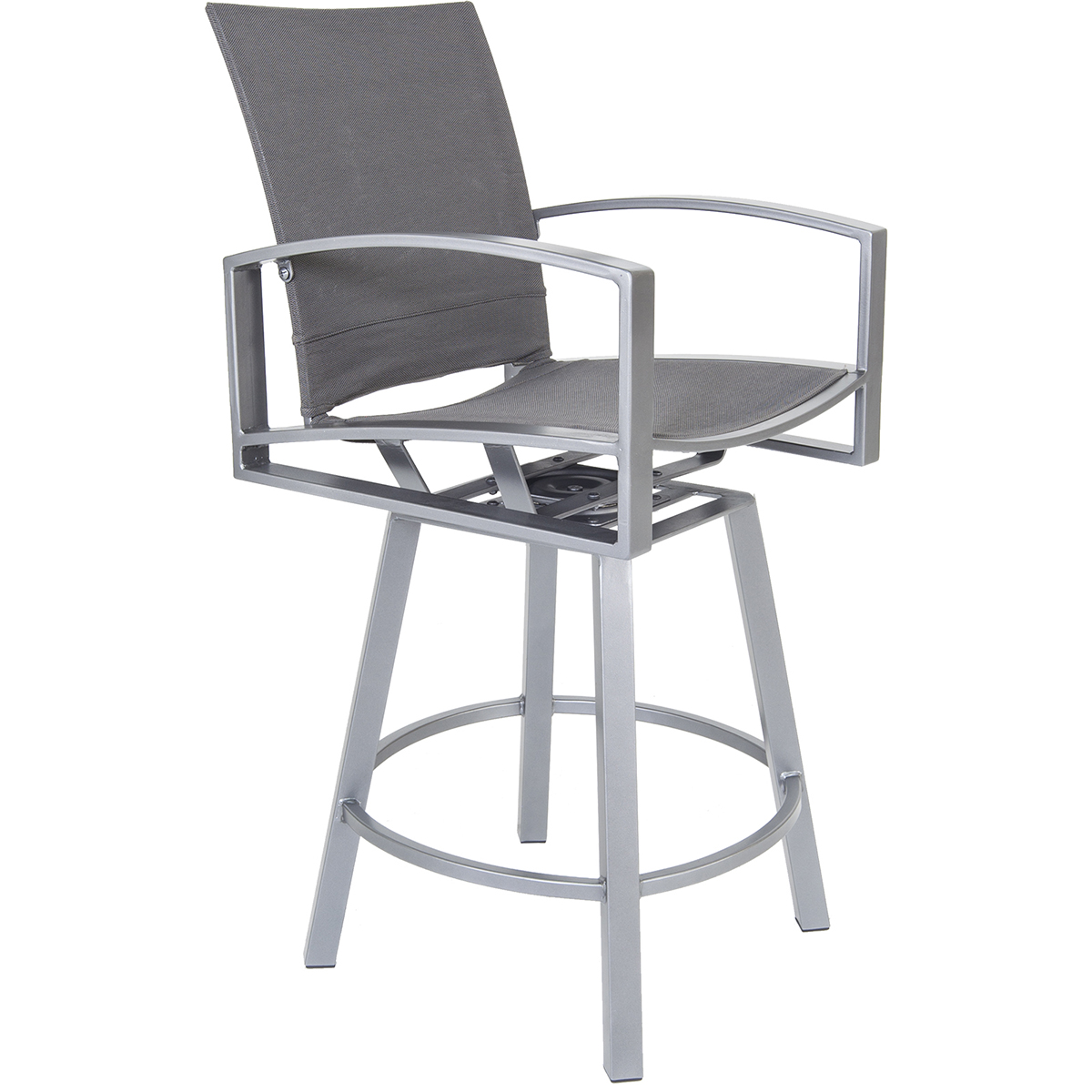 Swivel Bar Stool with ArmsWidth/Diameter :	28.75 Depth/Length:	28.75 Height:	52 Seat Height:	31 Arm Height:	39 Weight:	55 lbs