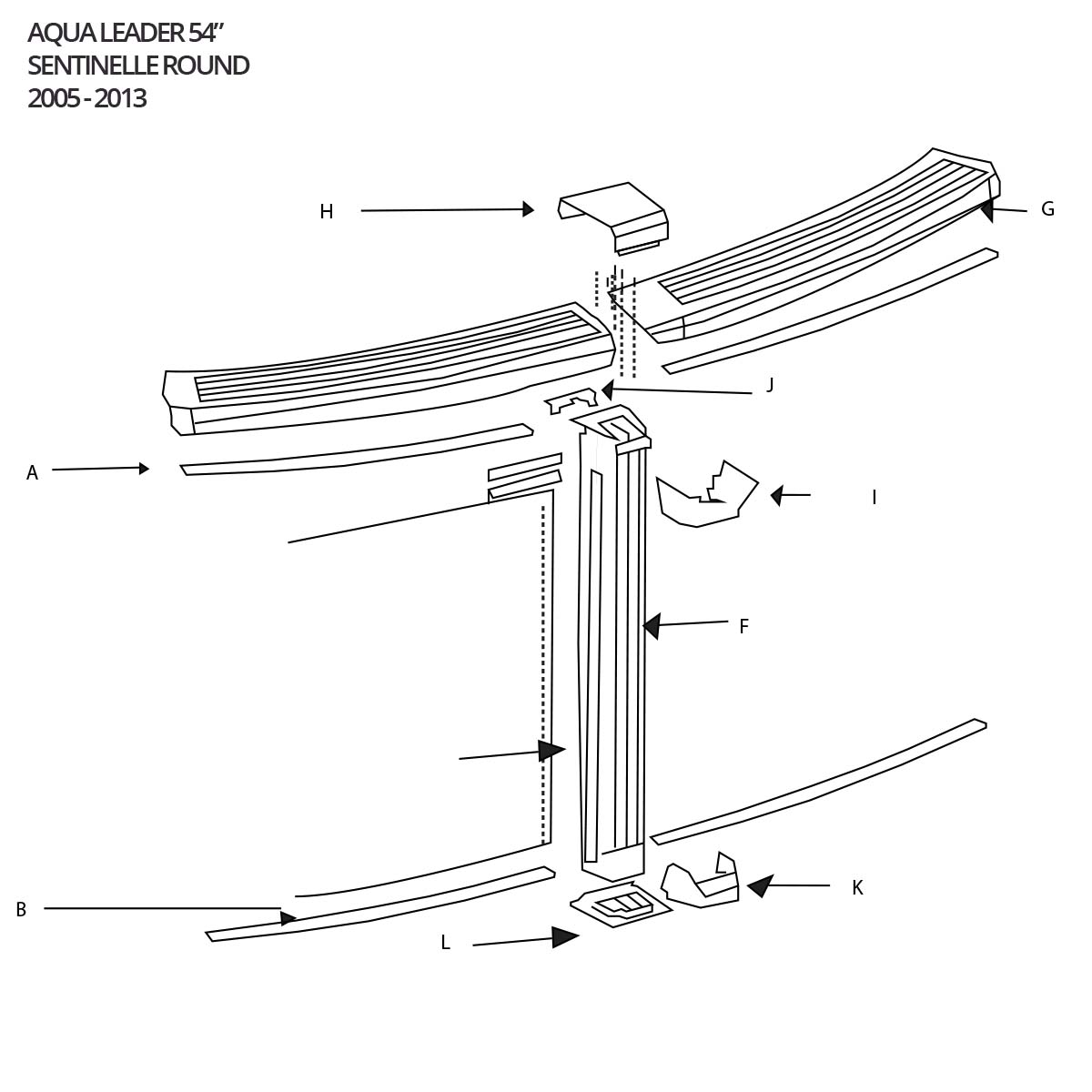 Aqua Leader 54" Sentinelle Parts (Round) 2005 - 2013