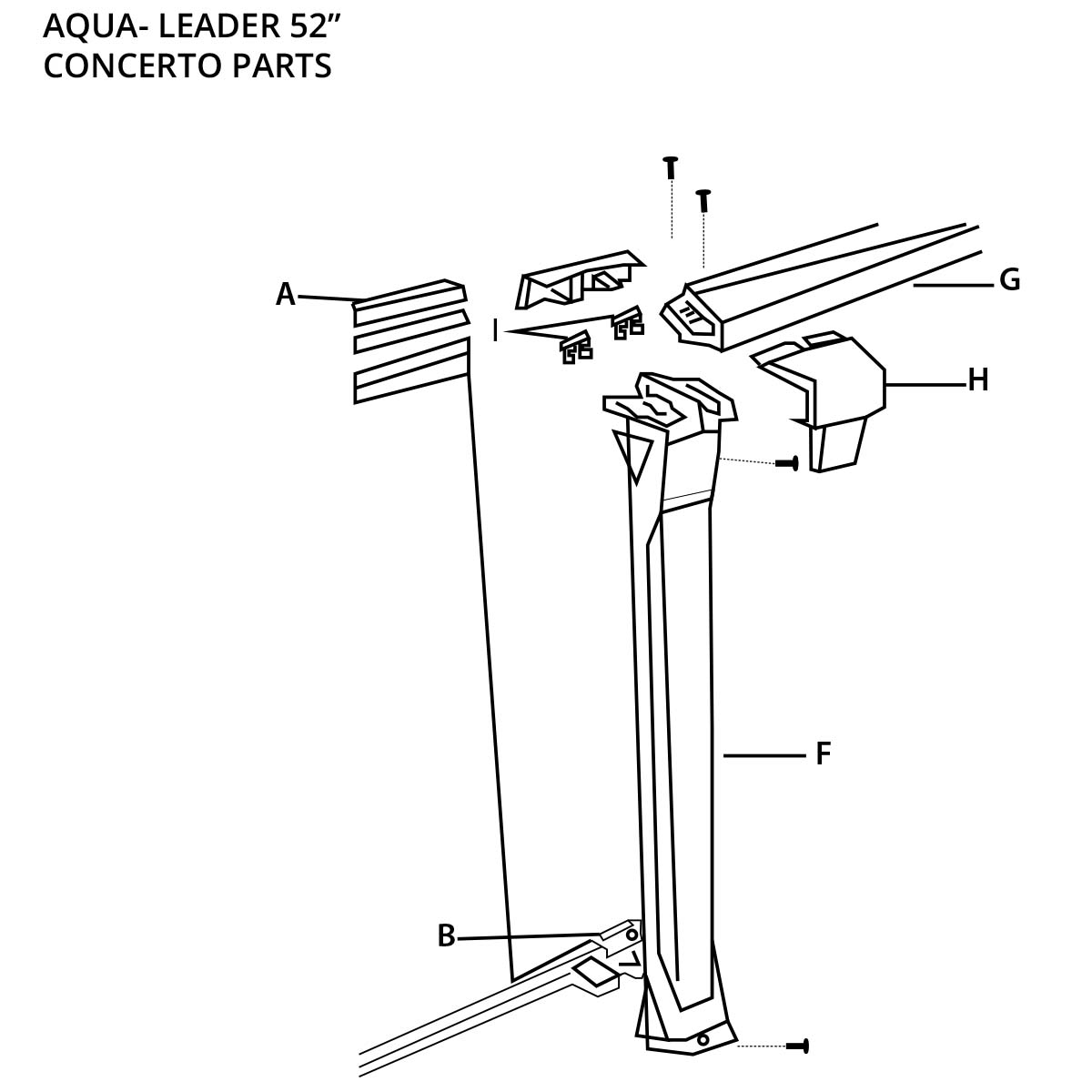 Aqua Leader 52" Concerto Parts