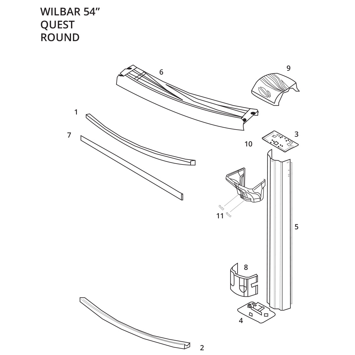 Wilbar 54" Quest Parts (Round)