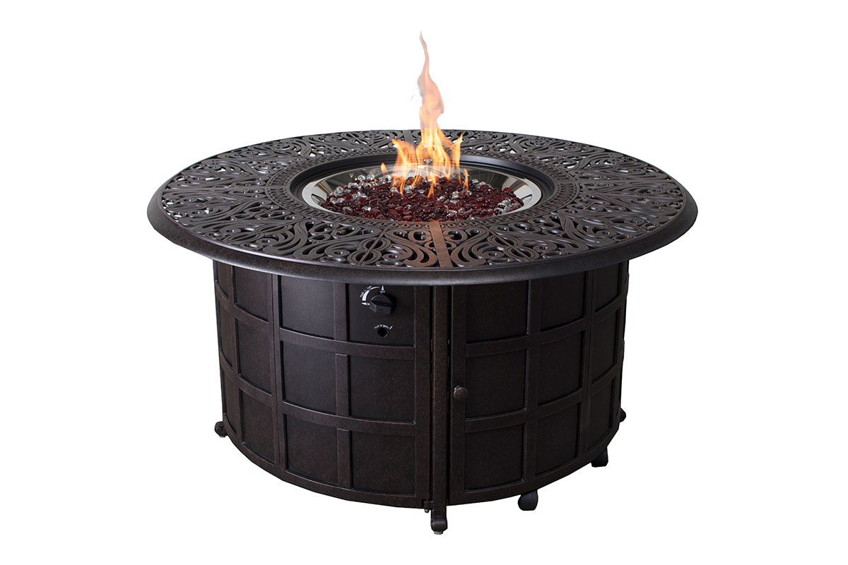 48" Round Tuscany Cast Fire Table w/ Lid