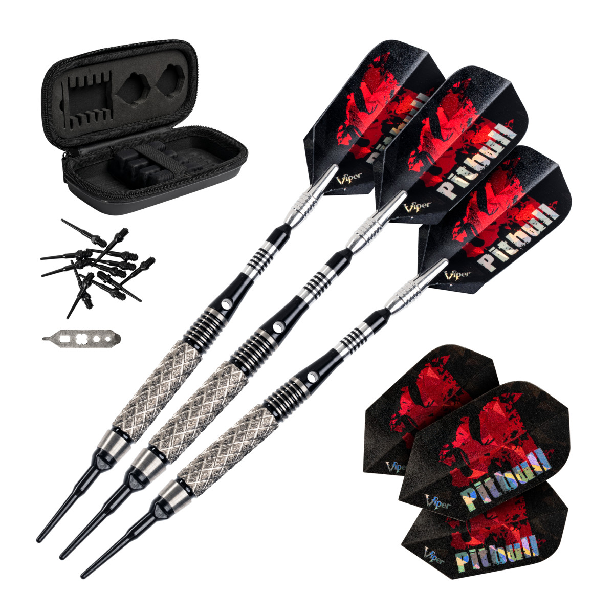 Viper Pitbull Tungsten Soft Tip Darts Diamond Cut Barrel 18 Grams