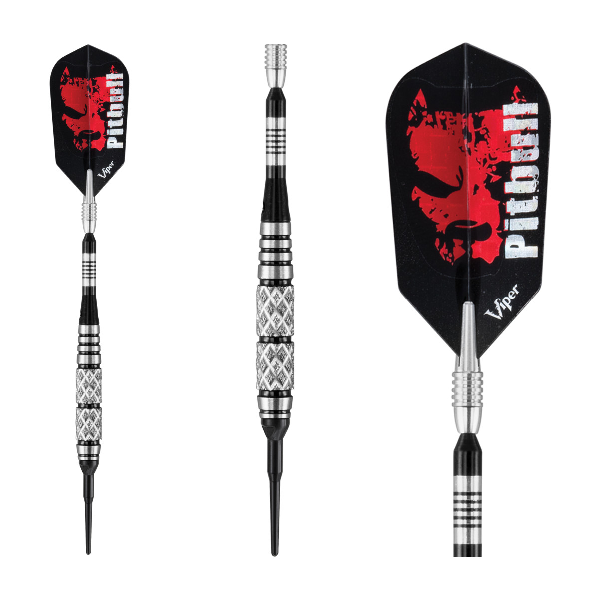 Viper Pitbull Tungsten Soft Tip Darts Diamond Cut and Ringed Barrel 18 Grams