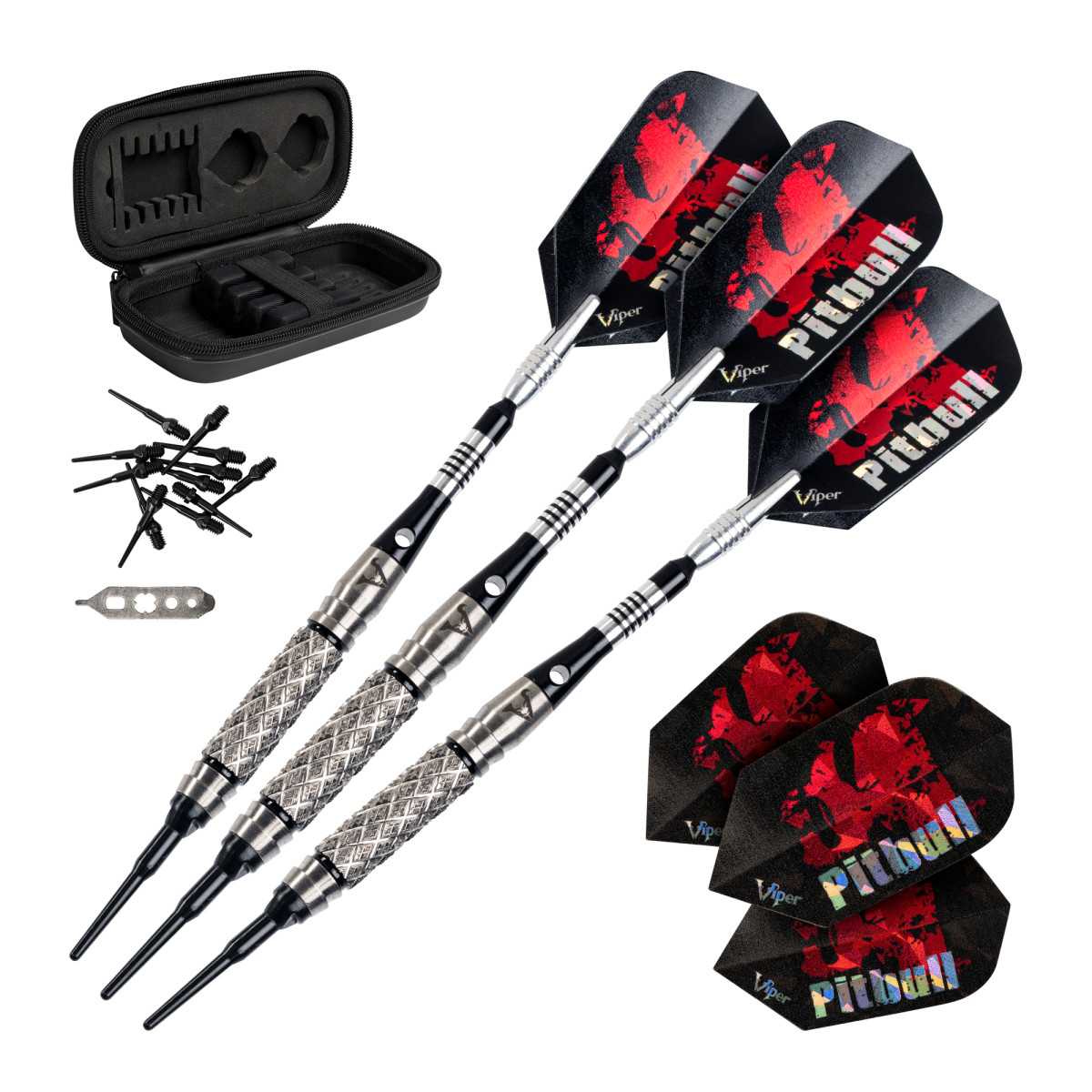 Viper Pitbull Tungsten Soft Tip Darts Diamond Cut Barrel 18 Grams