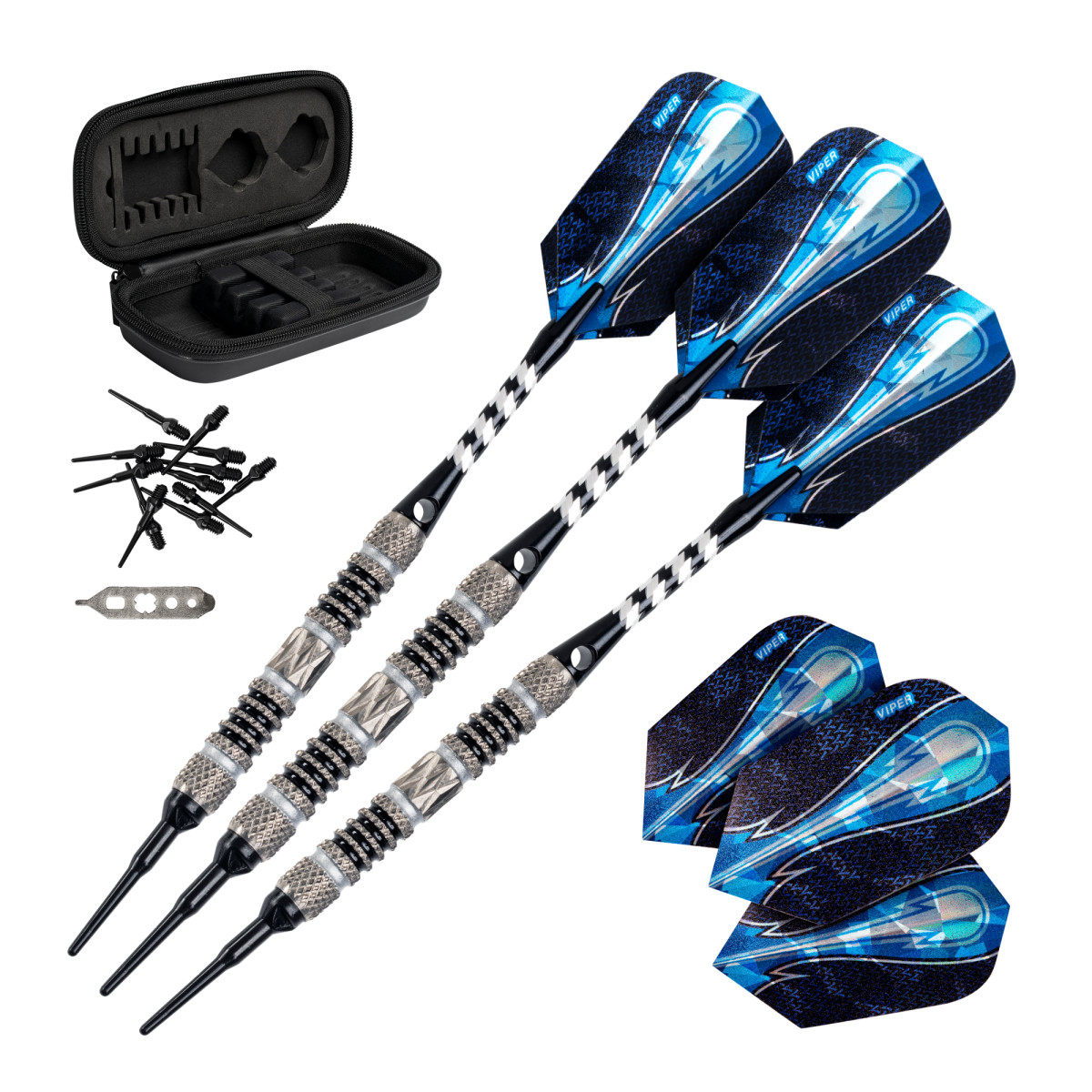 Viper Astro Tungsten Soft Tip Darts Black Rings 18Grams. Also in 16 Grams.