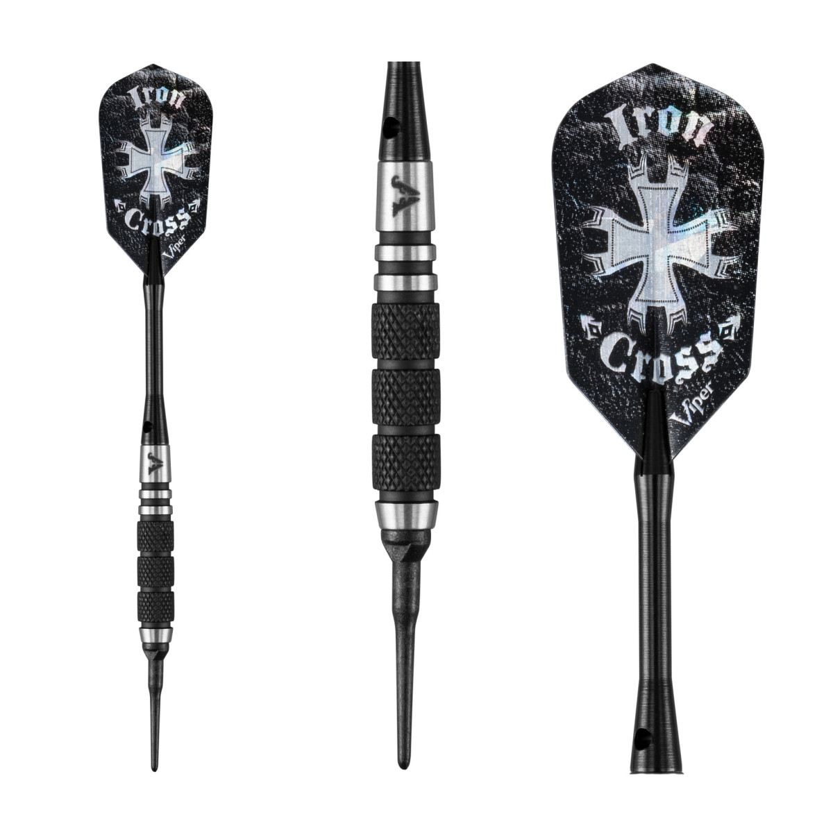  Viper Desperado Tungsten Iron Cross Soft Tip Darts 3 Knurled Rings 18 Grams