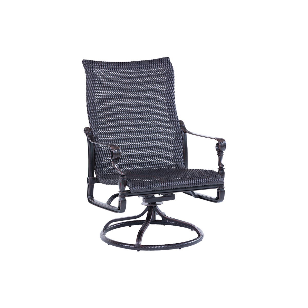 Woven Swivel Lounge Chair: 30" W x  28.5" D x 43" H