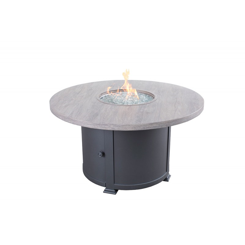 Faux Wood Fire Table:42"R x 25"H