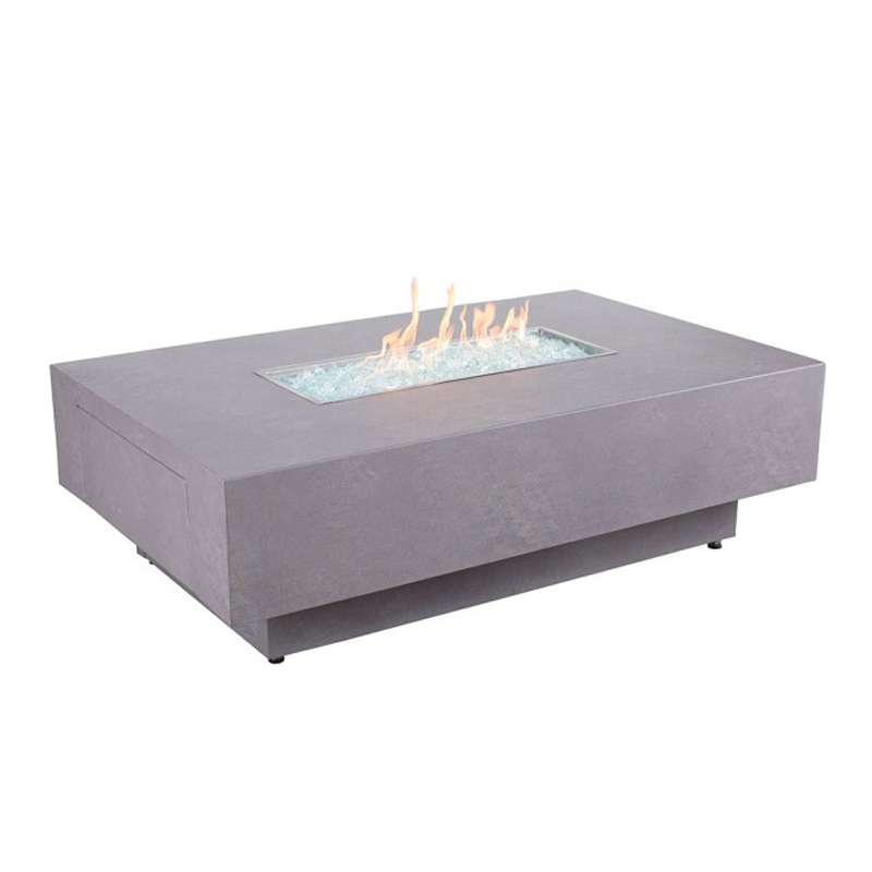 Faux Concrete Rect Fire Table: 36" W  x 58" D x 18" H