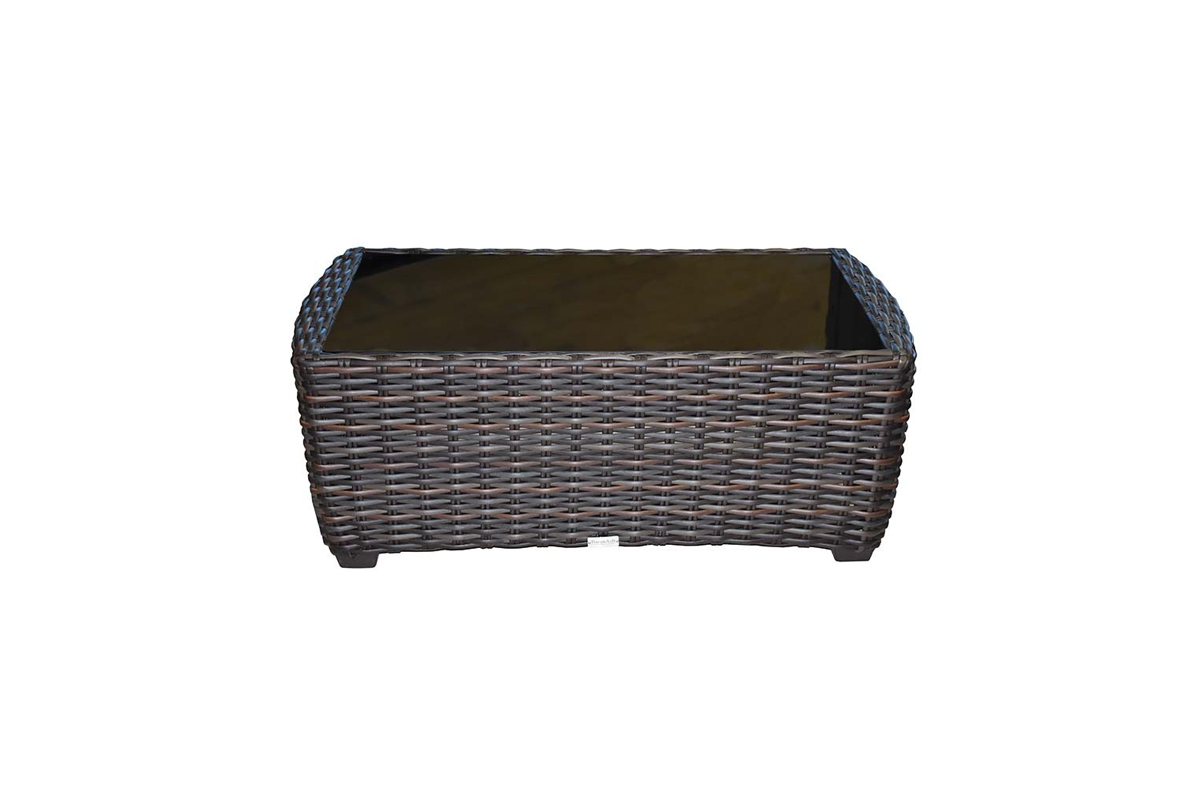 Woven Coffee Table: 48” W x 26” D x 19” H