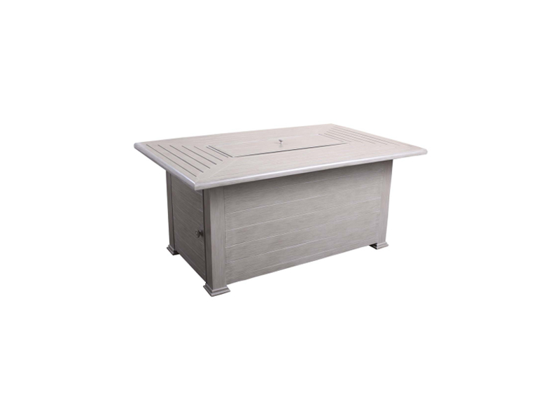 Farnham Slat Rect Aluminum Fire Table: 58" W x 36" D x 24" H 