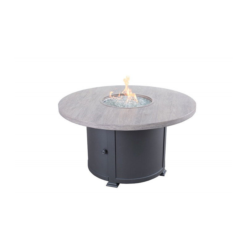 Faux Wood Fire Table:42" R x 25" H