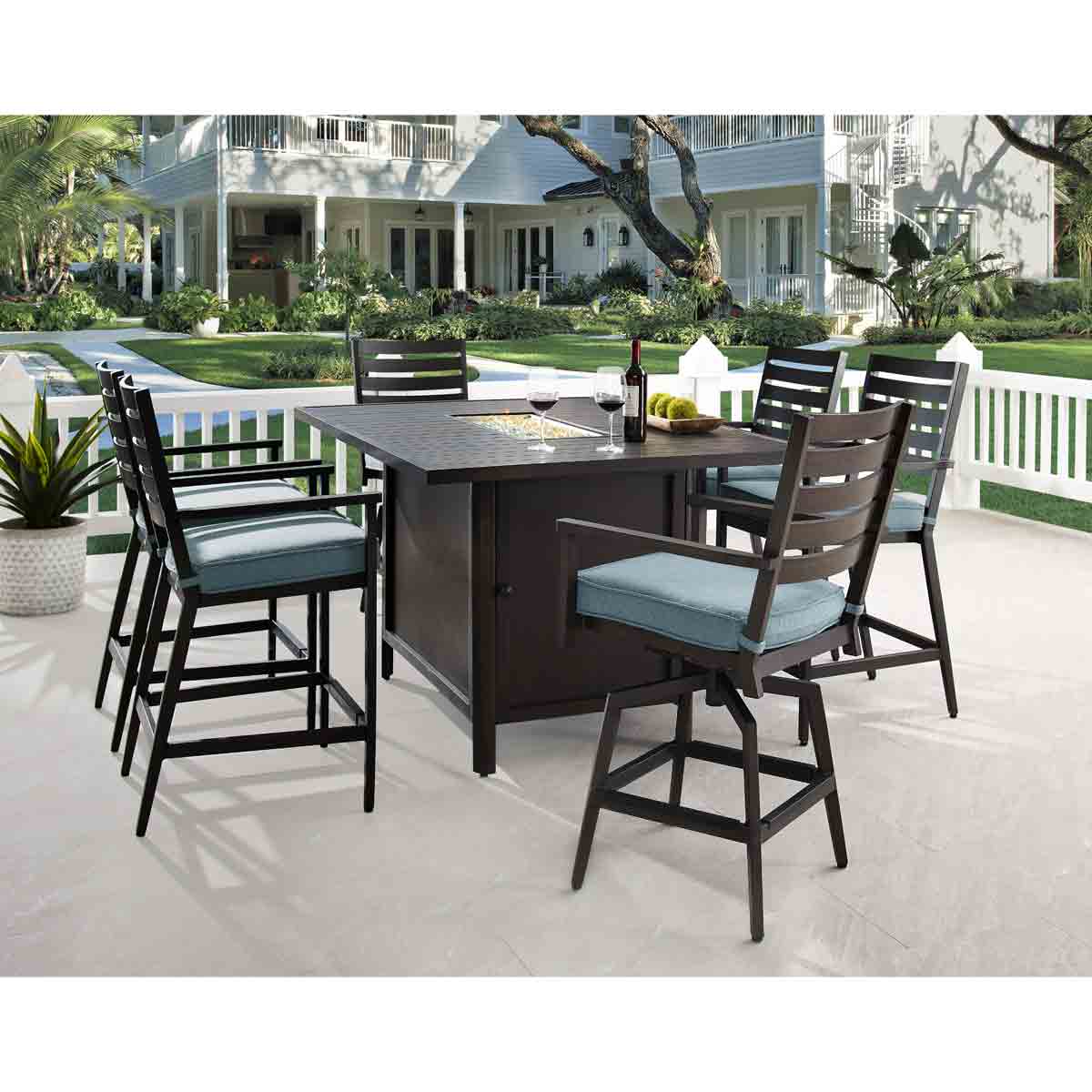 Hemmingway 7 Piece Counter Height Firepit Dining Collection