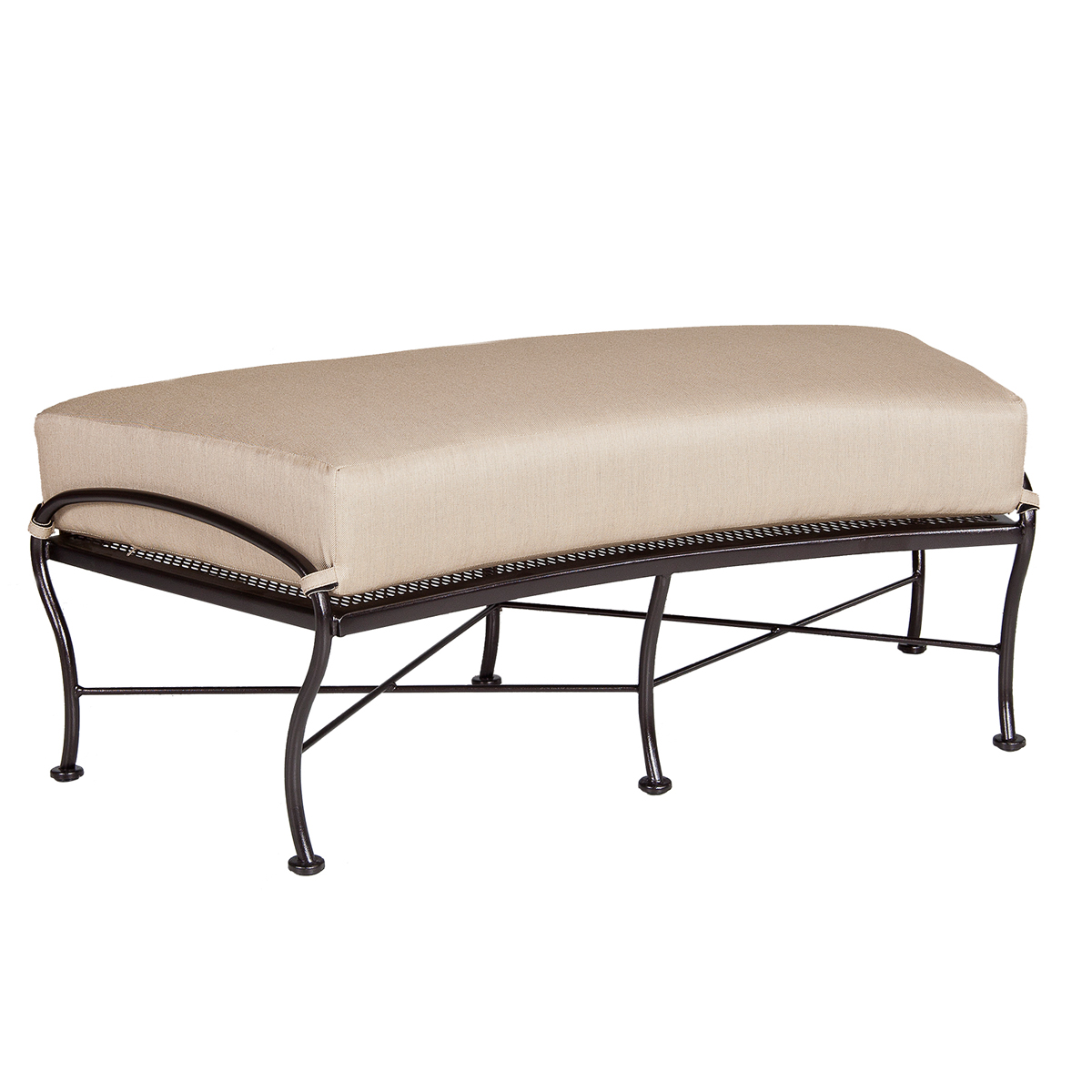 Curved Bench:Width/Diameter :	54.25
Depth/Length:	26.5
Height:	17.5
Seat Height:	18.5
Weight:	48 lbs.
