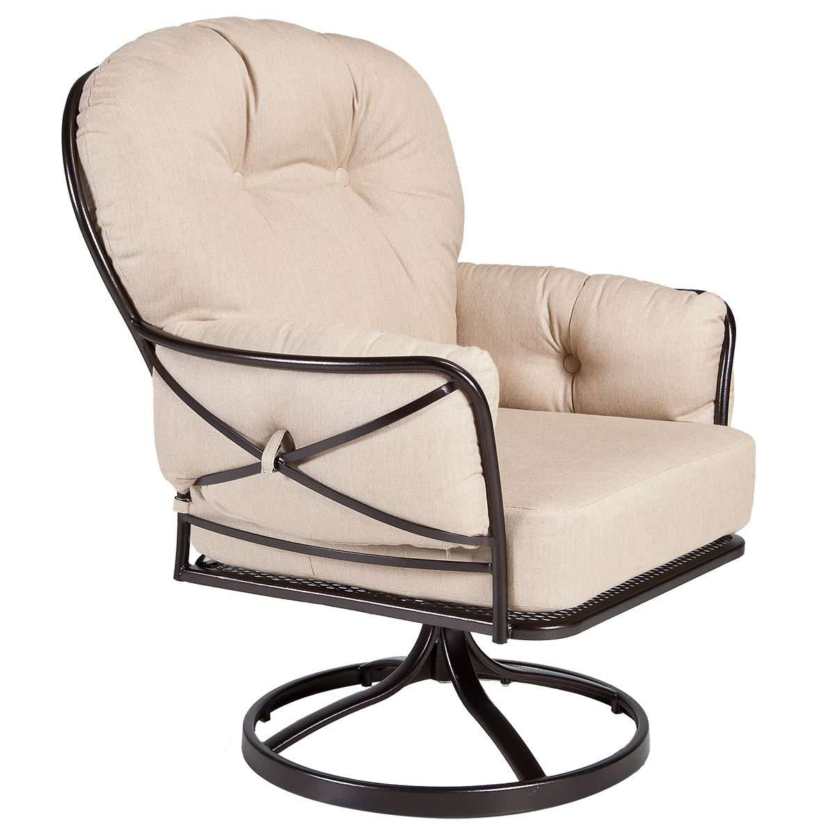 Swivel Rocker Lounge Chair:Width/Diameter :	33.75
Depth/Length:	35.25
Height:	39
Seat Height:	18.75
Arm Height:	27.25
Weight:	66 lbs.
