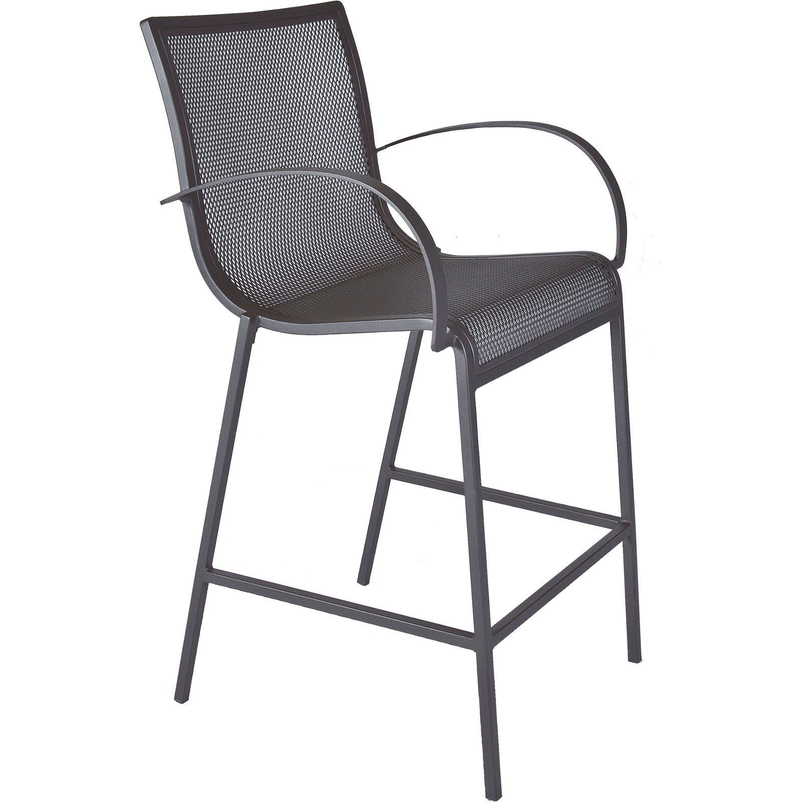 Counter Stool:Width/Diameter :	25.5
Depth/Length:	27.5
Height:	40.5
Seat Height:	24.5
Arm Height:	32.75
Weight:	35 lbs
