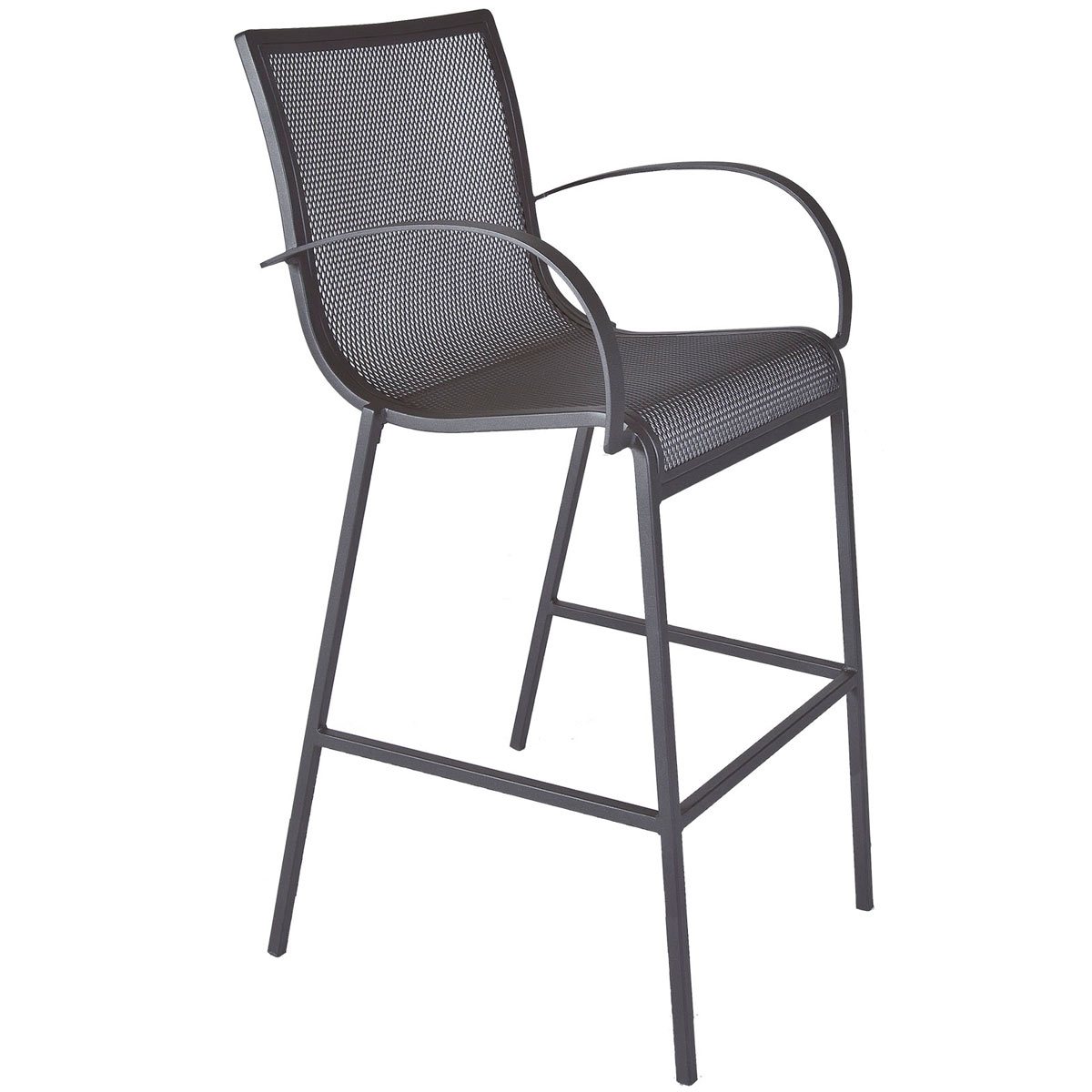 Barstool:Width/Diameter :	25.5
Depth/Length:	28
Height:	44.5
Seat Height:	28.5
Arm Height:	36.75
Weight:	39 lbs
