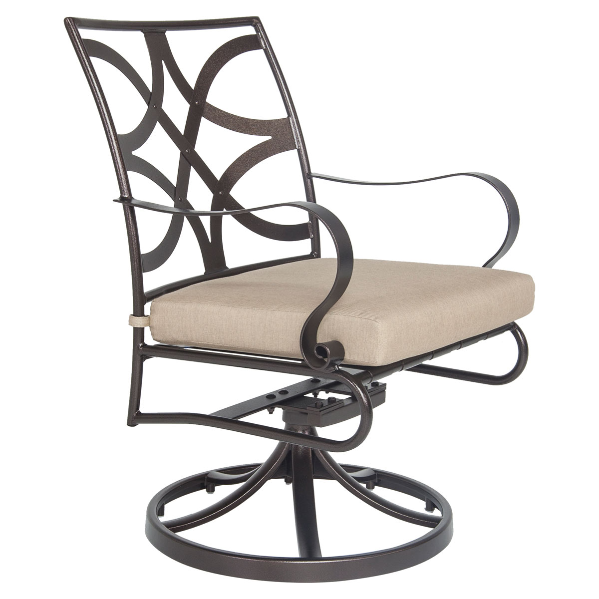 Swivel Rocker Dining Arm Chair:
Width/Diameter :	23
Depth/Length:	24.75
Height:	35.5
Seat Height:	17.75
Arm Height:	25.5
Weight:	42 lbs