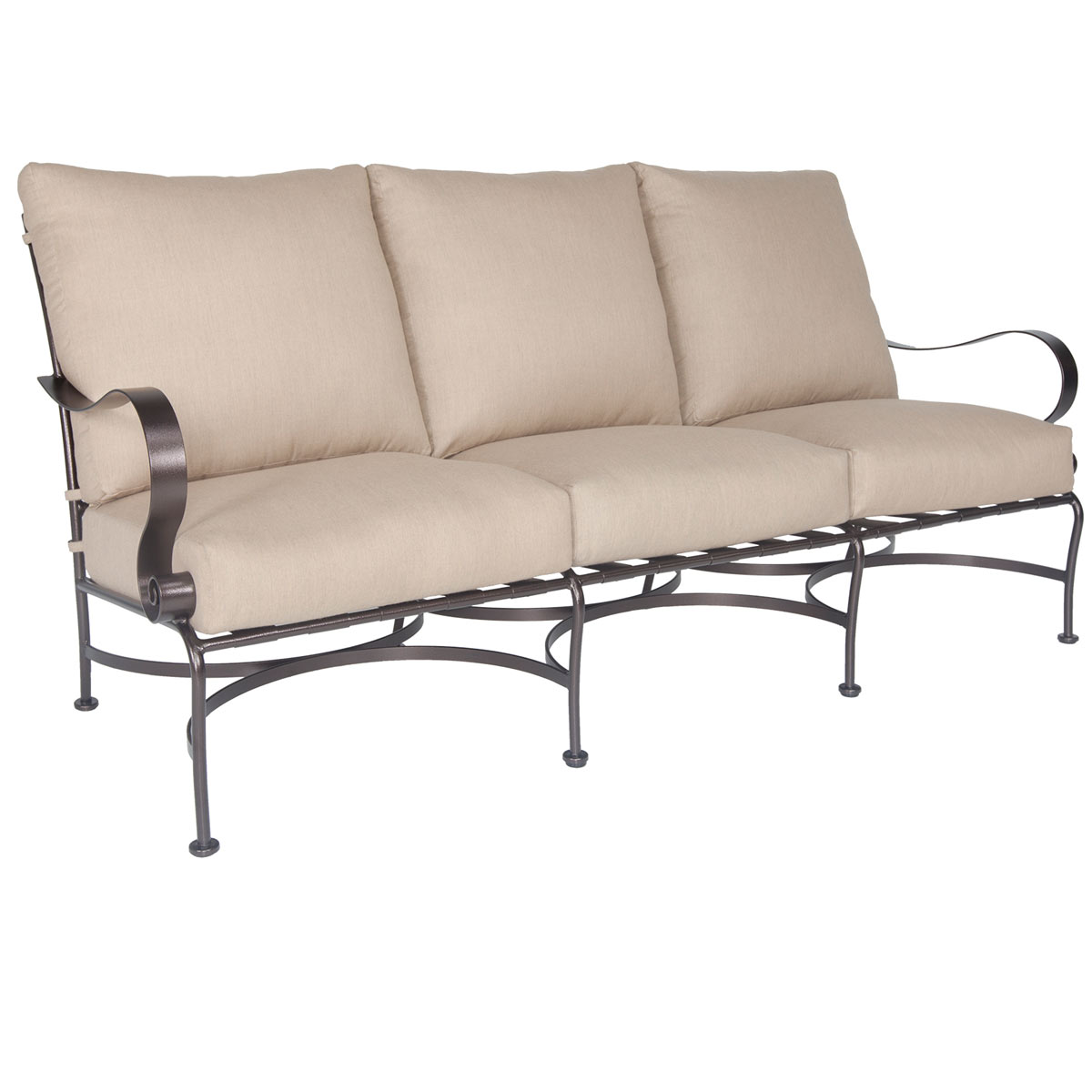 Sofa:Width/Diameter :77.5
Depth/Length:	36.5
Height:	35.25
Seat Height:	17.75
Arm Height:	25.25
Weight:	129 lbs