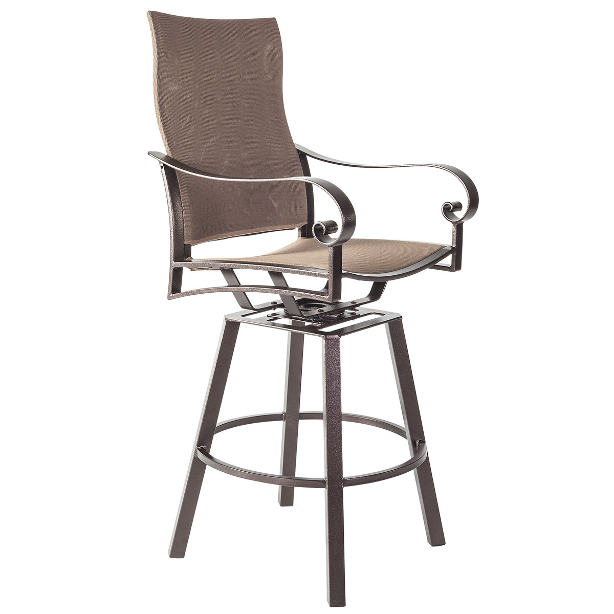 Flex Comfort Swivel Counter Stool with Arms:Width/Diameter :	24.25
Depth/Length:	26.75
Height:	49.25
Seat Height:	26
Arm Height:	34.75
