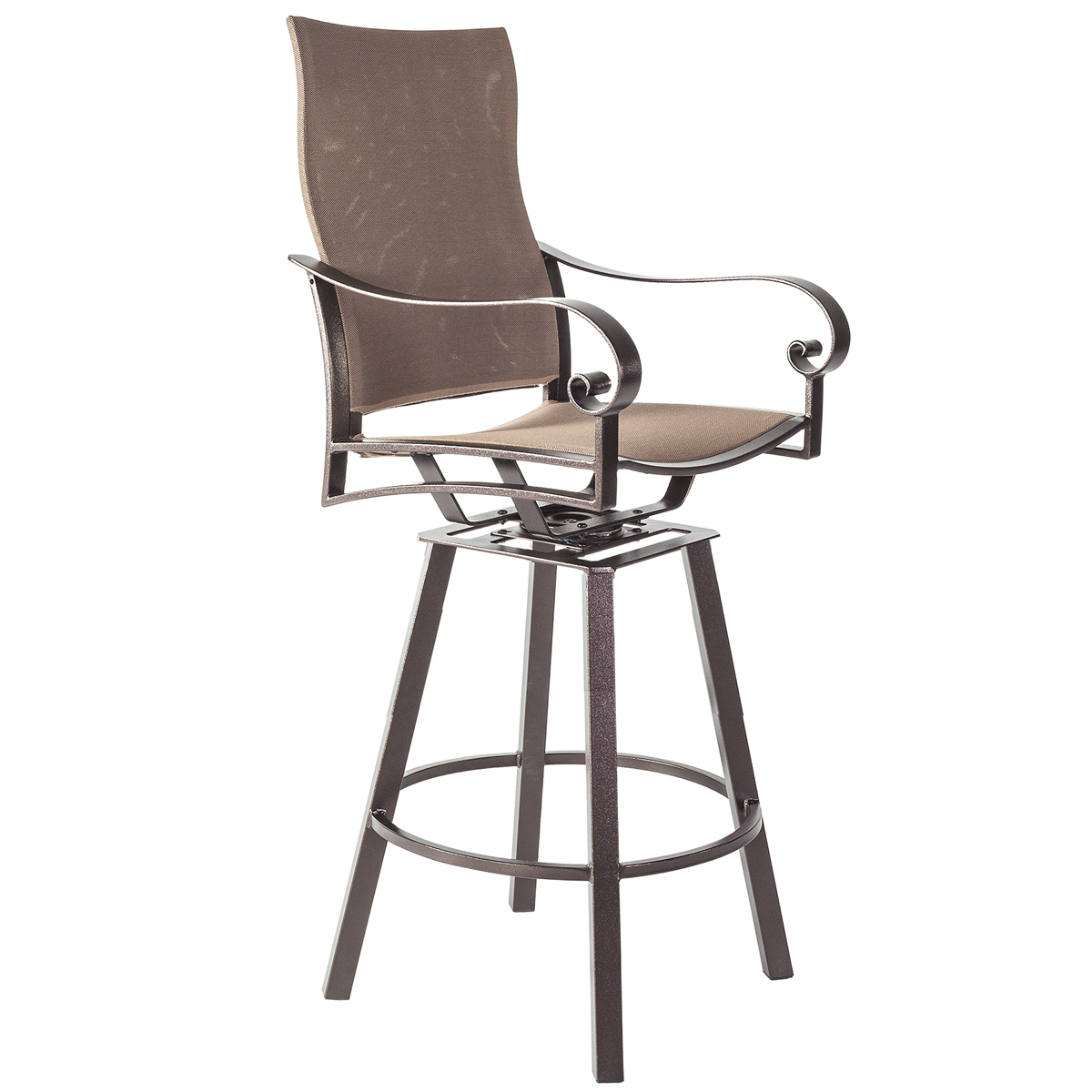 Flex Comfort Swivel Bar Stool with Arms:Width/Diameter :	24.25
Depth/Length:	26.75
Height:	53.25
Seat Height:	30
Arm Height:	38.75
