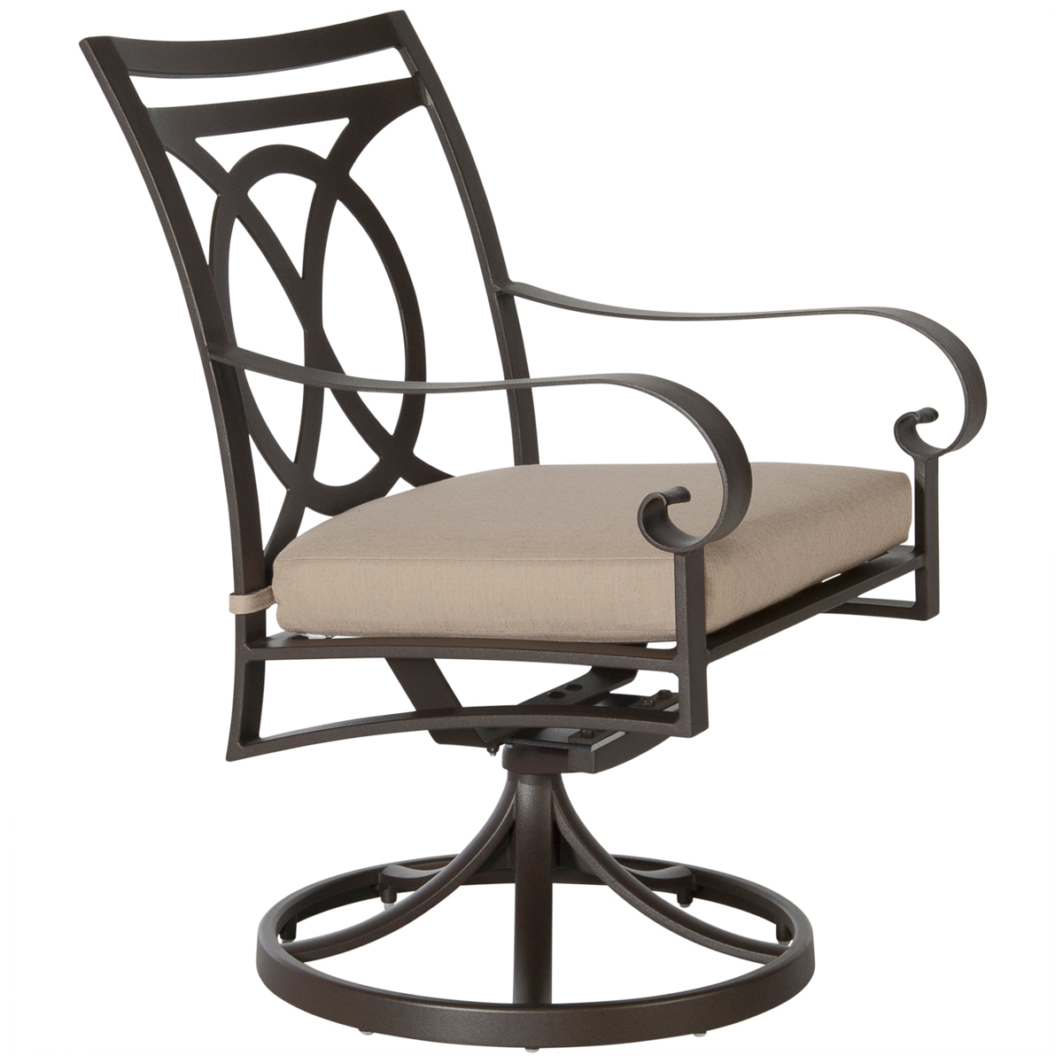 Swivel Rocker Dining Arm Chair:
Width/Diameter :	24.25
Depth/Length:	27.75
Height:	37
Seat Height:	15.75
Arm Height:	25.25
Weight:	47 lbs.