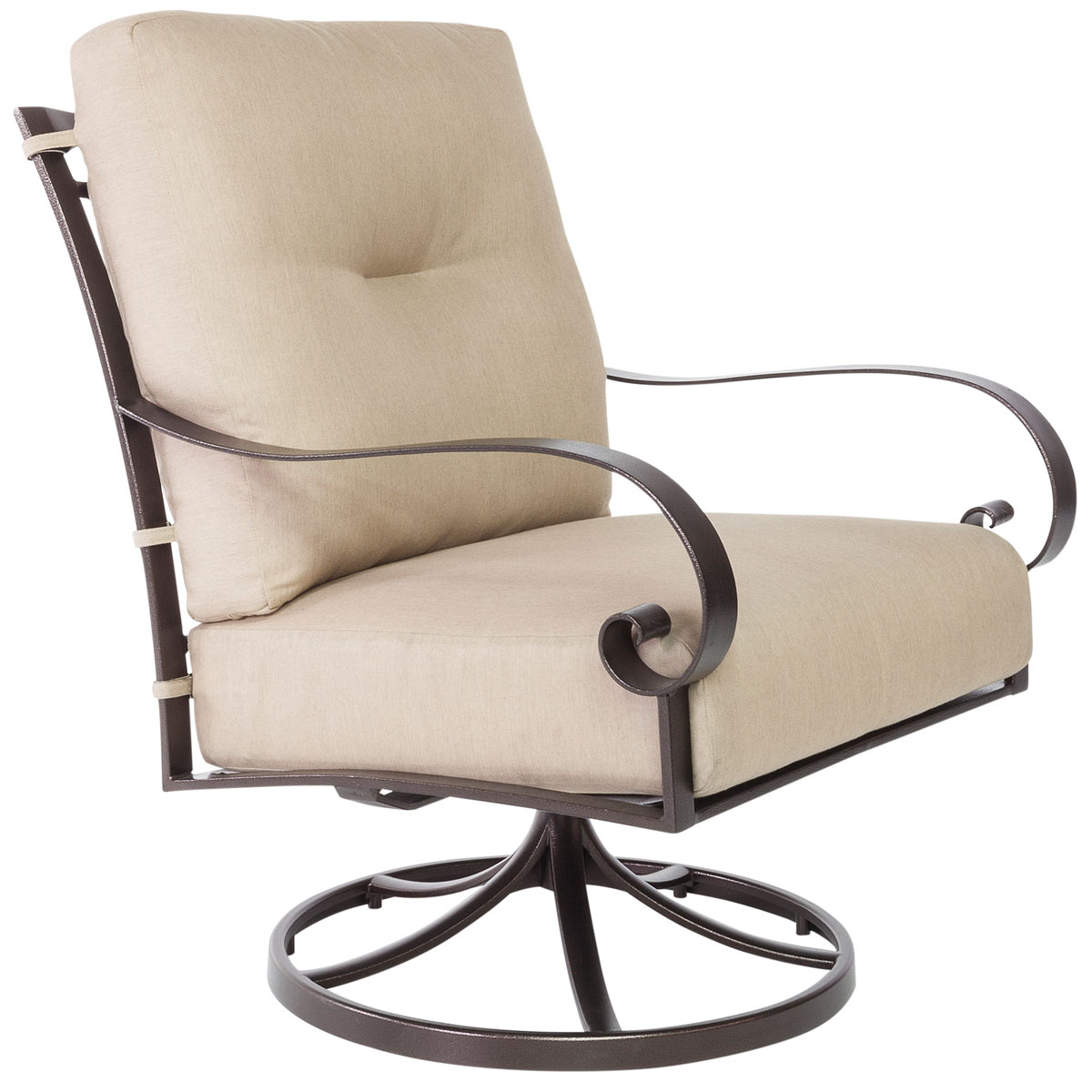 Swivel Rocker Lounge Chair:
Width/Diameter :	30
Depth/Length:	36.75
Height:	42
Seat Height:	18.5
Arm Height:	26.25
Weight:	78 lbs.
 