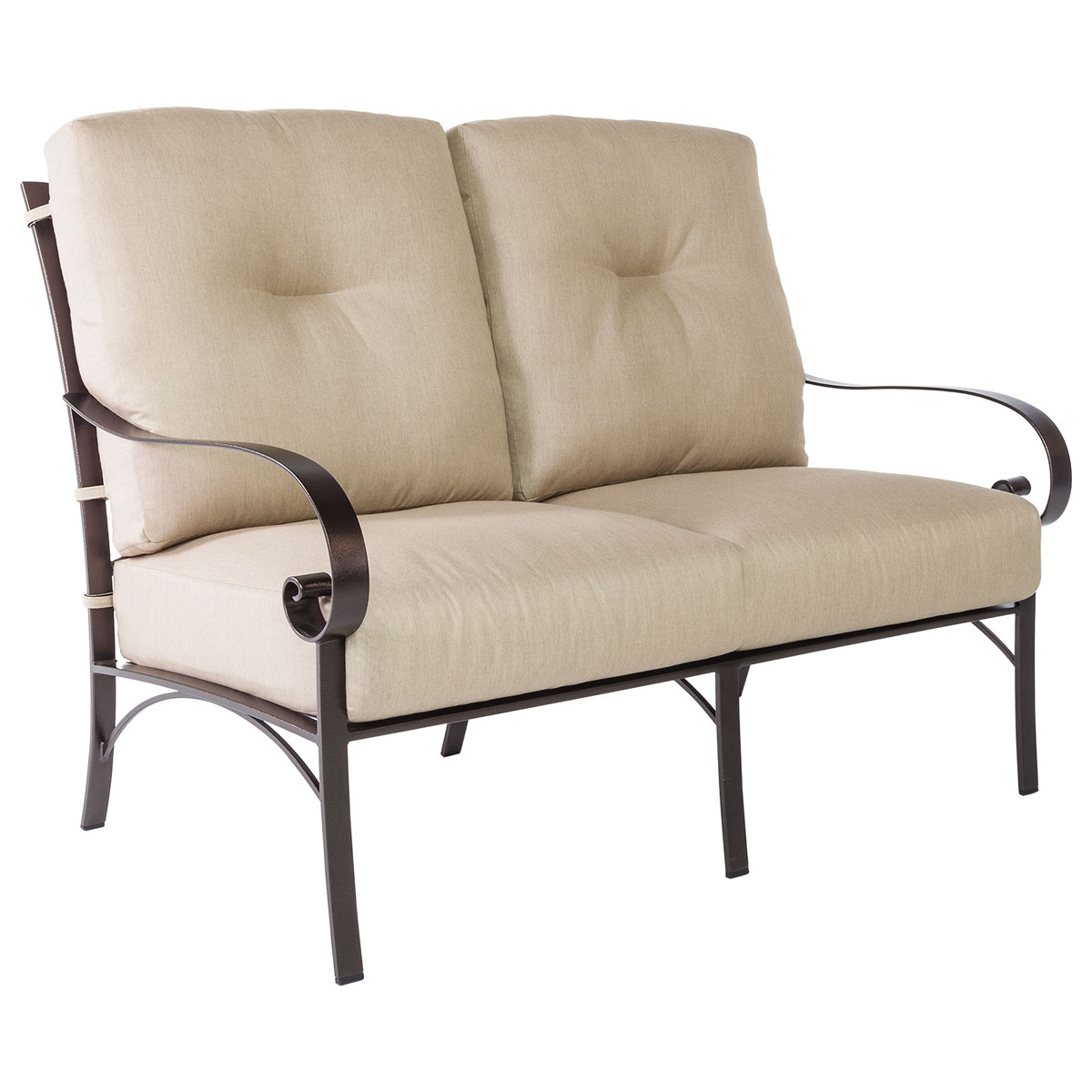 Love Seat:
Width/Diameter :	56
Depth/Length:	36.75
Height:	42
Seat Height:	18.75
Arm Height:	26.5
Weight:	107 lbs.
