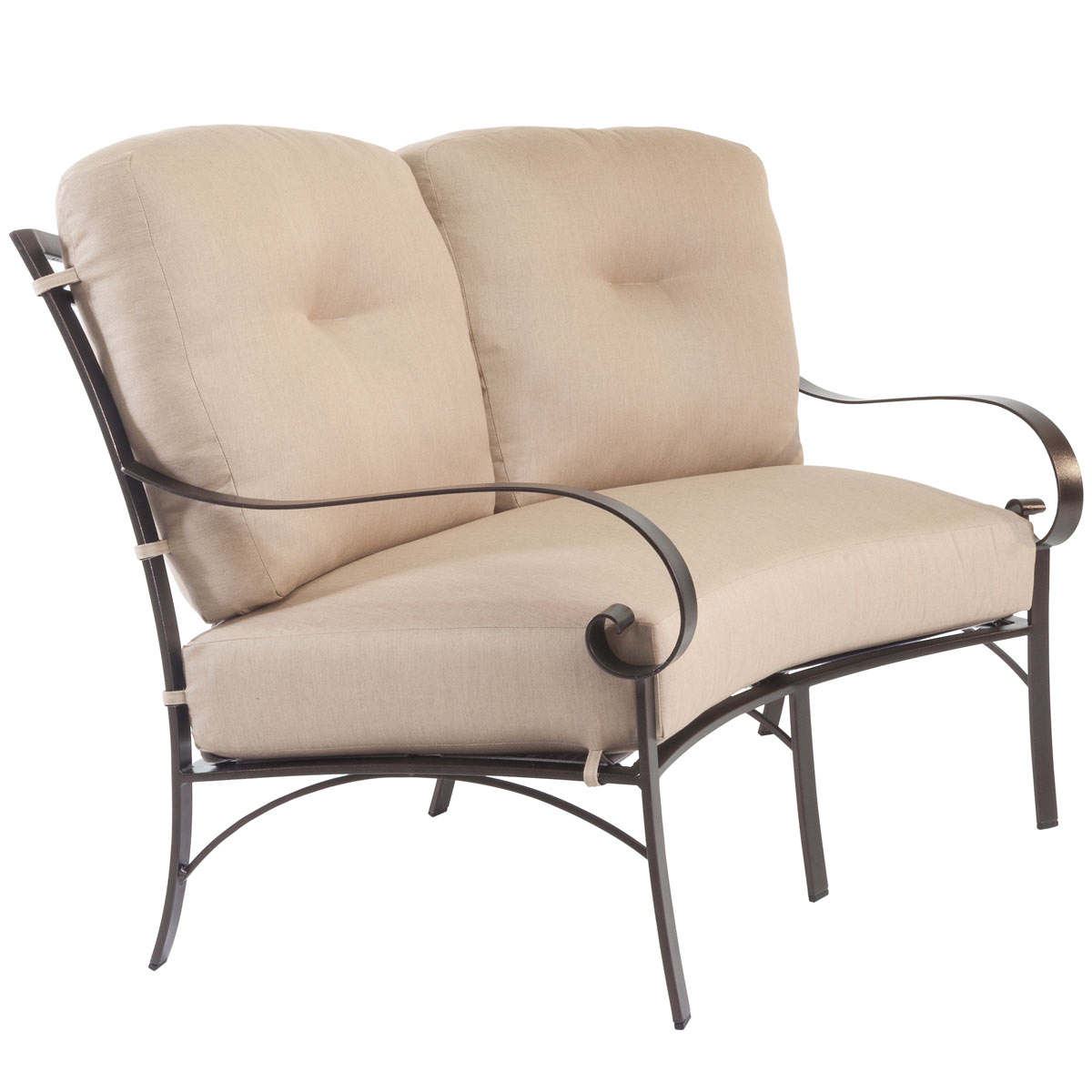 Crescent Love Seat:
Width/Diameter :	66.75
Depth/Length:	39.75
Height:	42
Arm Height:	26.5
Seat Height:	18.75
