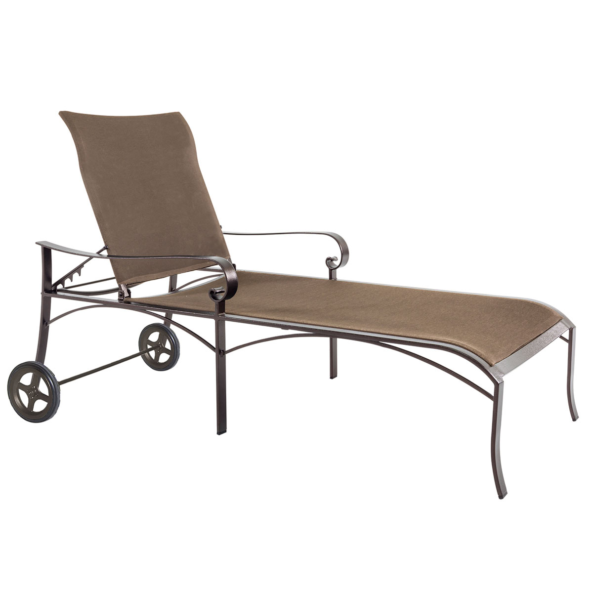 Flex Comfort Chaise Lounge w/ Wheels:
Width/Diameter :	32.25
Depth/Length:	70
Height:	39
Seat Height:	15
Arm Height:	22
Weight:	76 lbs
