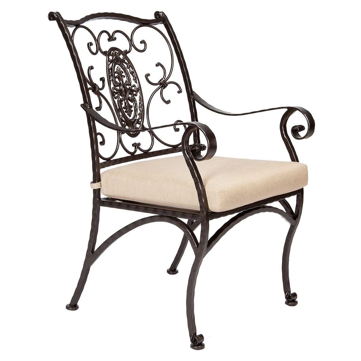 Dining Arm Chair:
Width/Diameter :	23.25
Depth/Length:	26.25
Height:	38.5
Seat Height:	19
Arm Height:	26.75
Weight:	45
