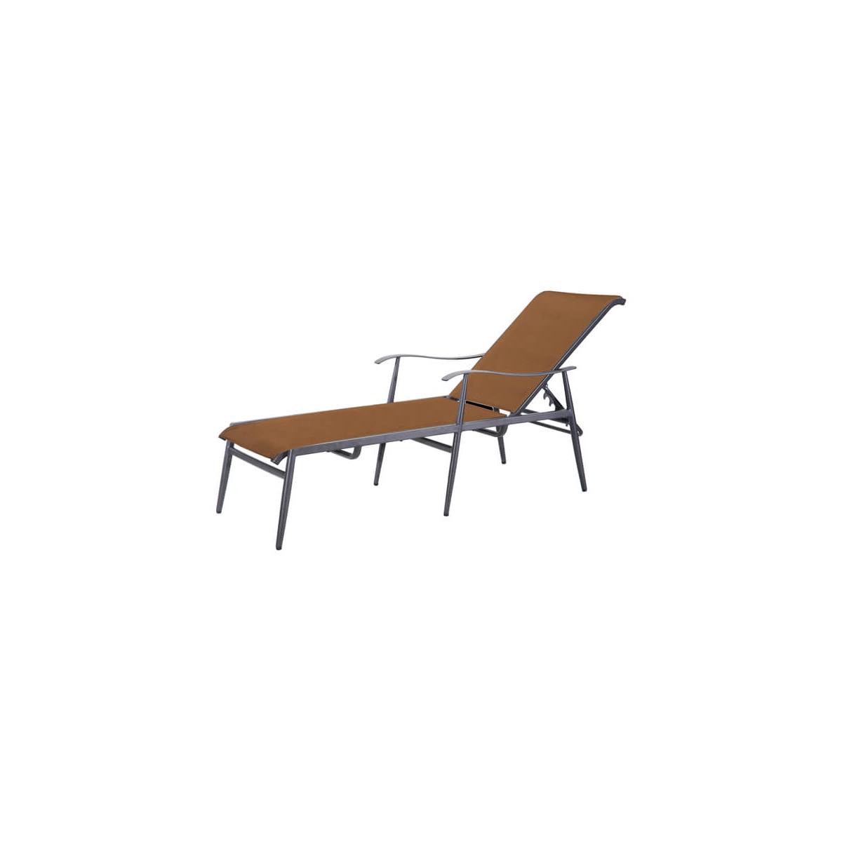 LIDA PADDED SLING CHAISE LOUNGE:
W: 27" D: 81.5" H: 48" Seat: 16.5" Arm: 25.5" WEIGHT:45 lbs