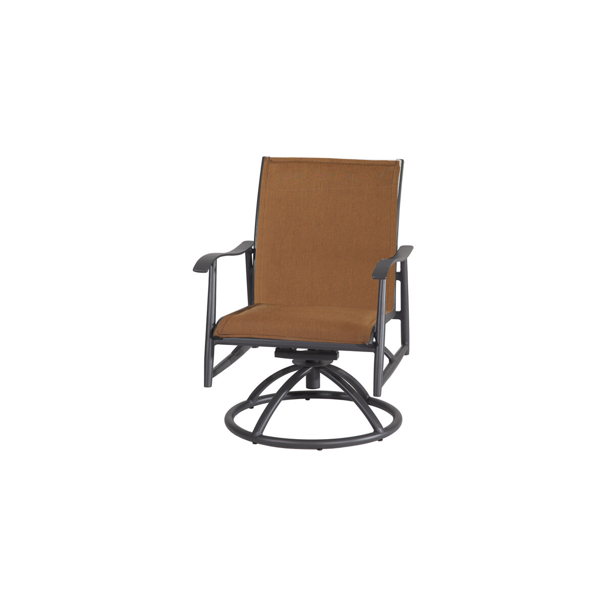 LIDA PADDED SLING SWIVEL ROCKING LOUNGE CHAIR:W: 26" D: 29" H: 36.5" Seat: 17" Arm: 25.5" WEIGHT: 37.5 lbs