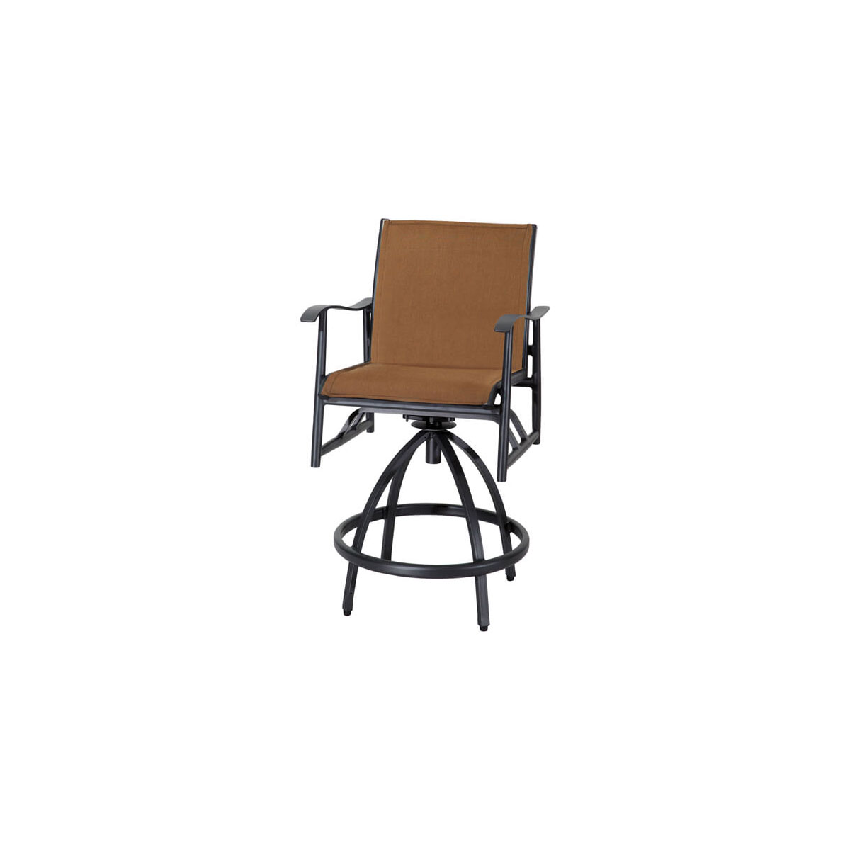 LIDA PADDED SLING SWIVEL BAR STOOL:W: 23.5" D: 25" H: 46" Seat: 30" Arm: 37.5" Weight: 29 lbs