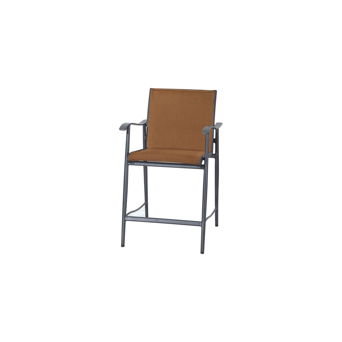 LIDA PADDED SLING STATIONARY BALCONY STOOL:
W: 23.5" D: 26.5" H: 41"  Seat: 25" Arm: 32.5" WEIGHT:27.5 lbs