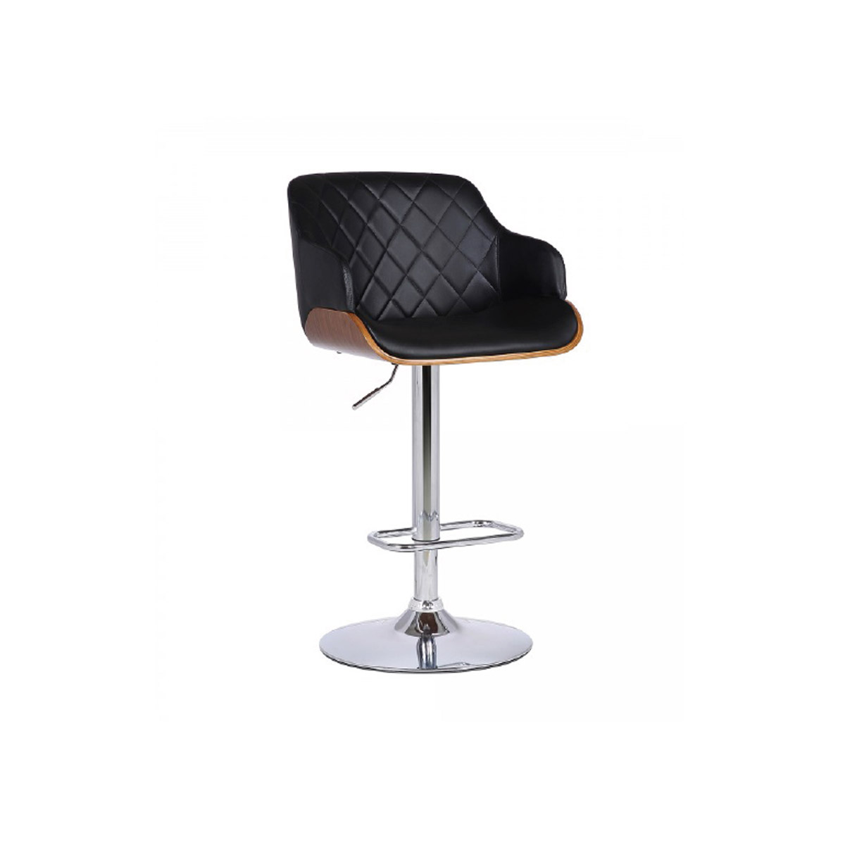 Ryan Chrome/Black Adjustable Barstool