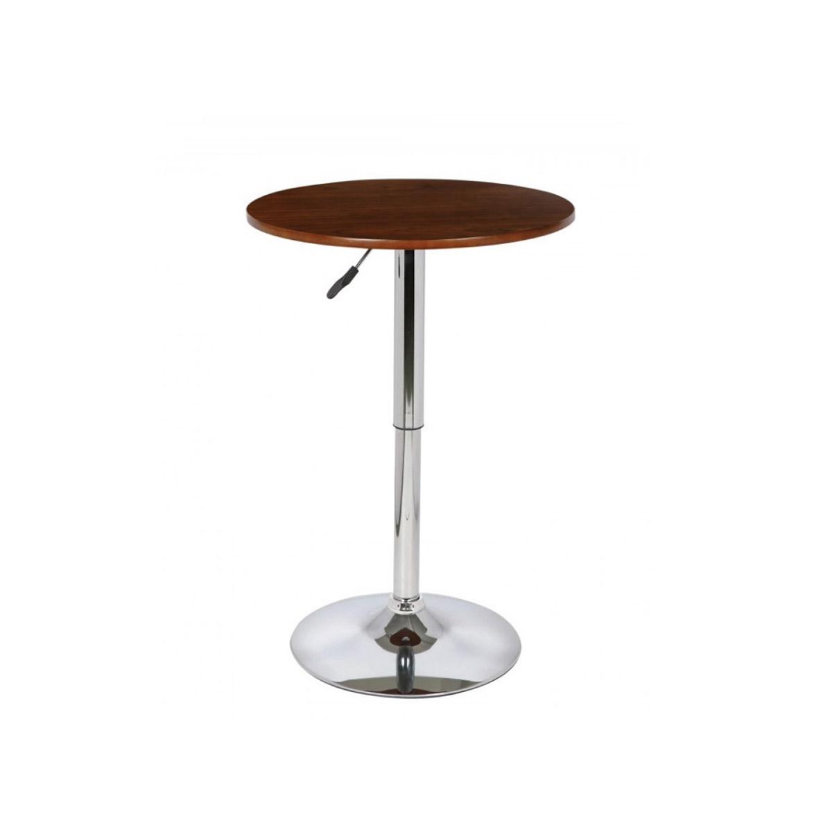 Baldwin 24” Rd Adjustable Pub Table - Chrome/Walnut