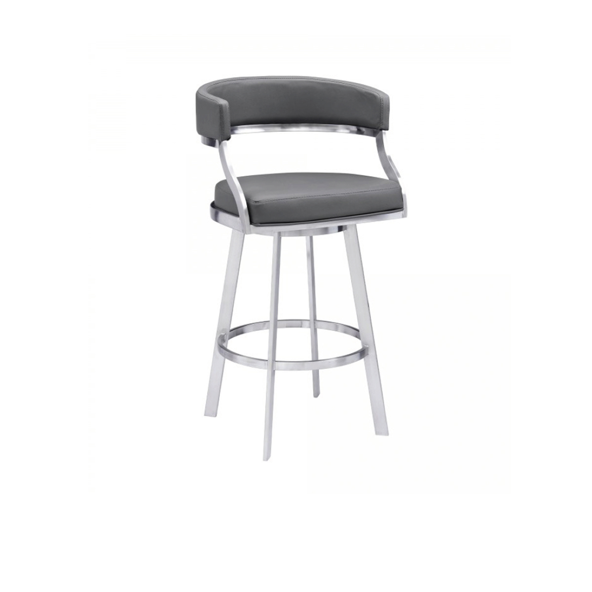 Dothan Swivel Stool - Stainless Steel/Grey