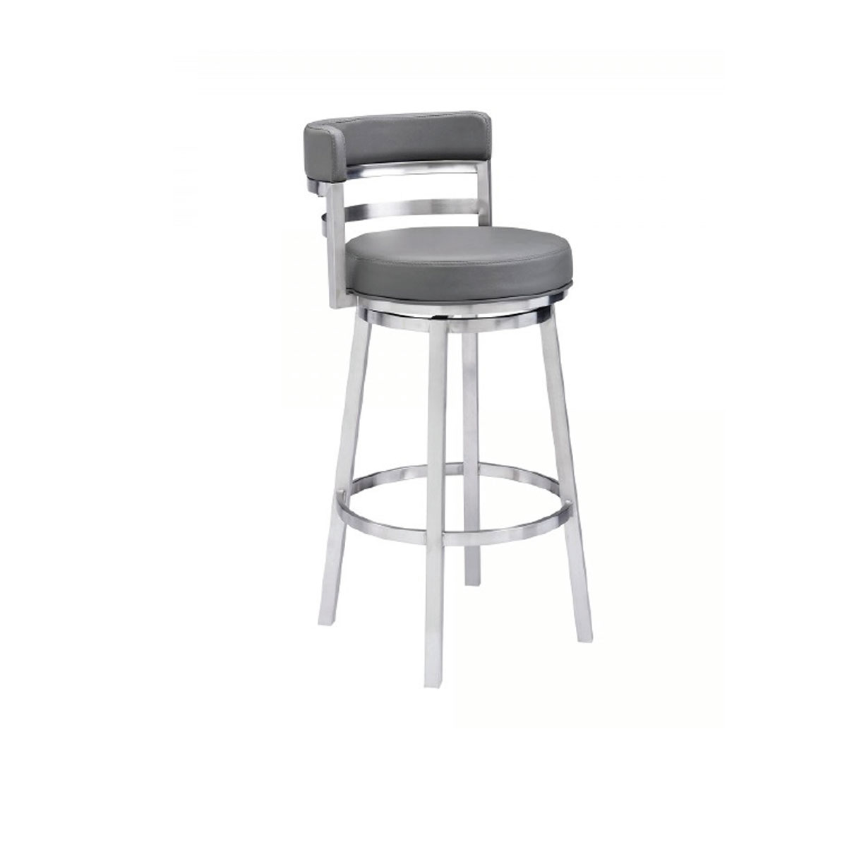 Destin Swivel Stool - Stainless Steel/Grey Stool